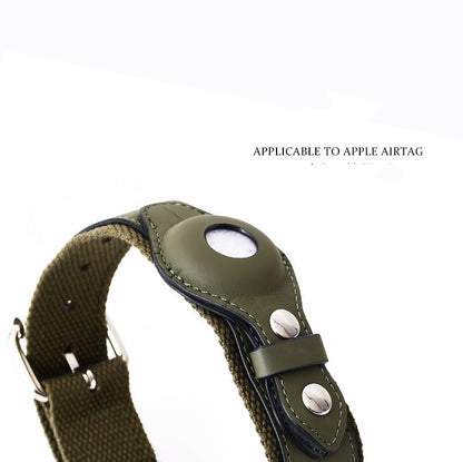 Exquisite Leather Collar with Airtag Pet Tracker Protective Cover