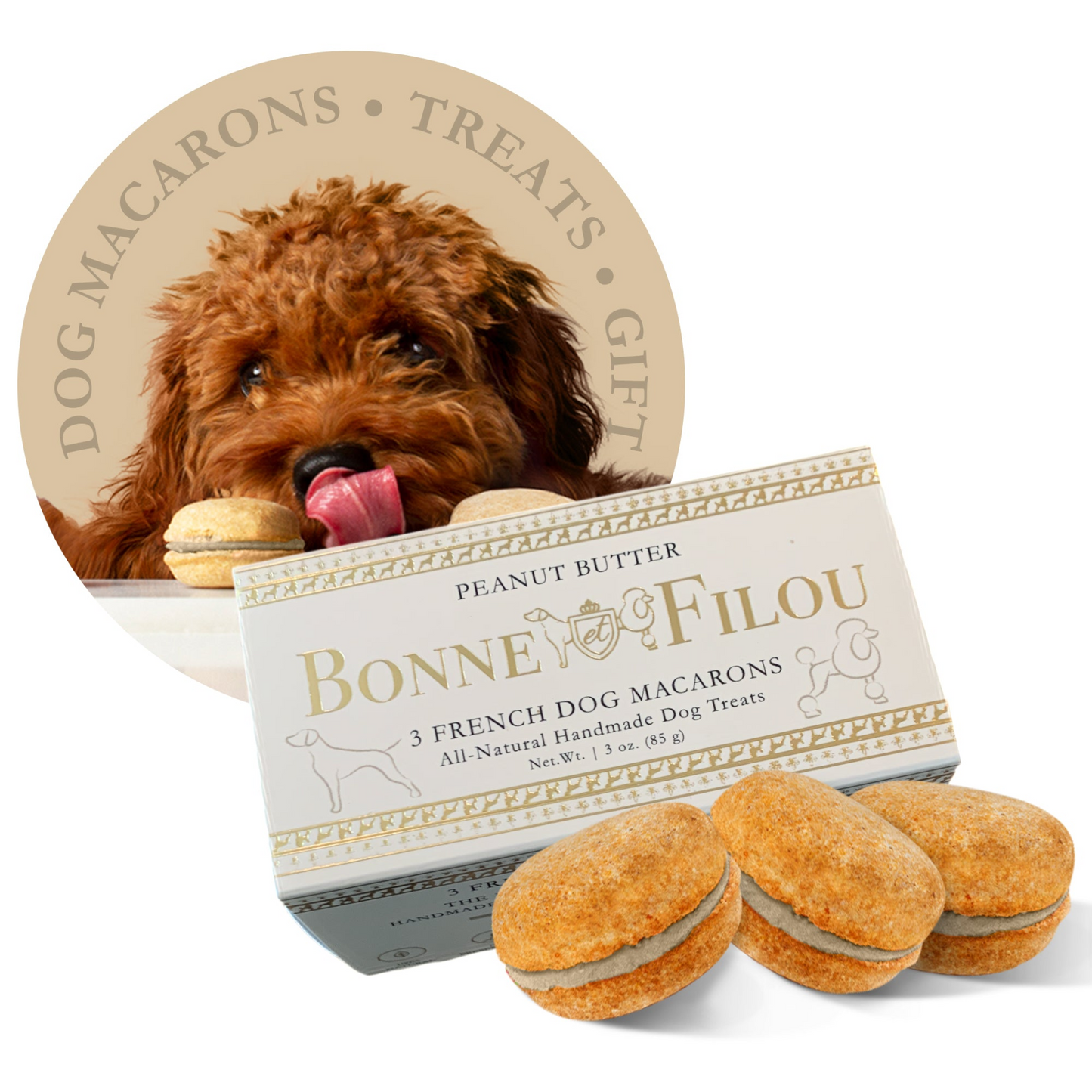 Macarons para perros Bonne et Filou (Caja de 3)