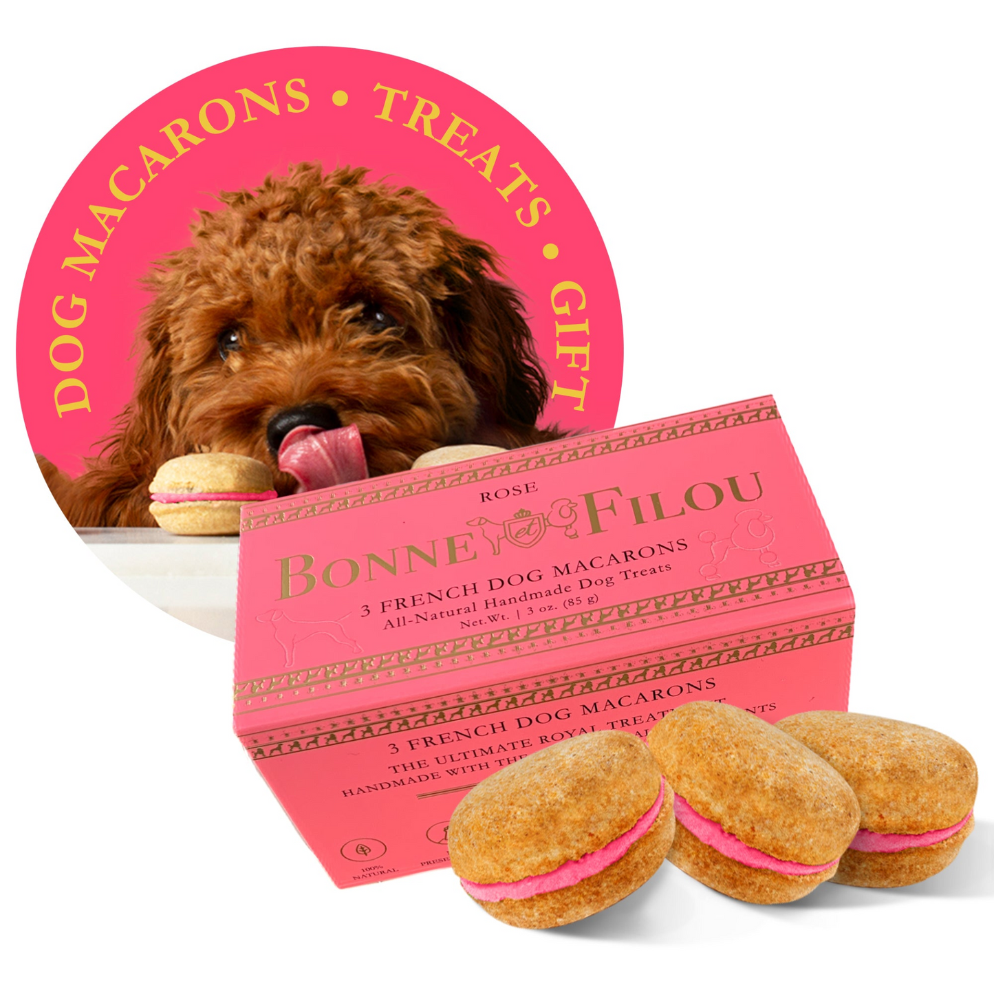 Macarons para perros Bonne et Filou (Caja de 3)