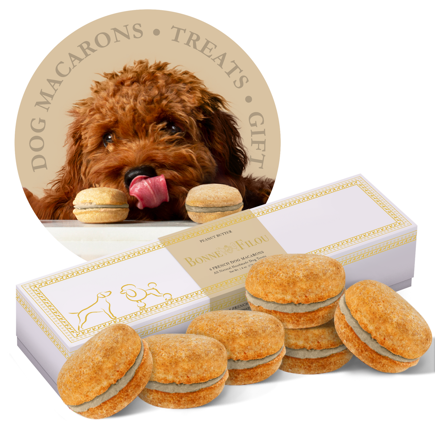 Macarons para perros Bonne et Filou (Caja de 6)