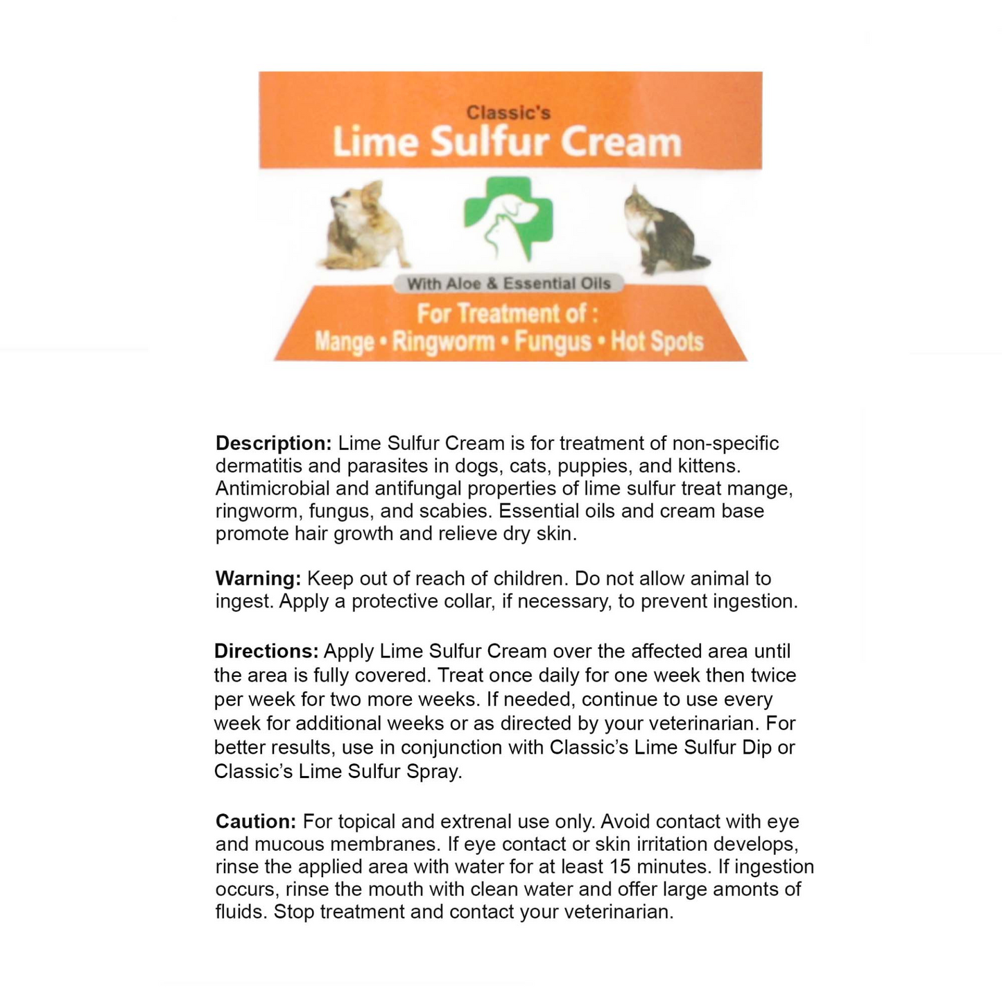 Lime Sulfur Pet Skin Cream