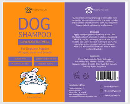 Oatmeal Lavender Pet Shampoo (8 oz)