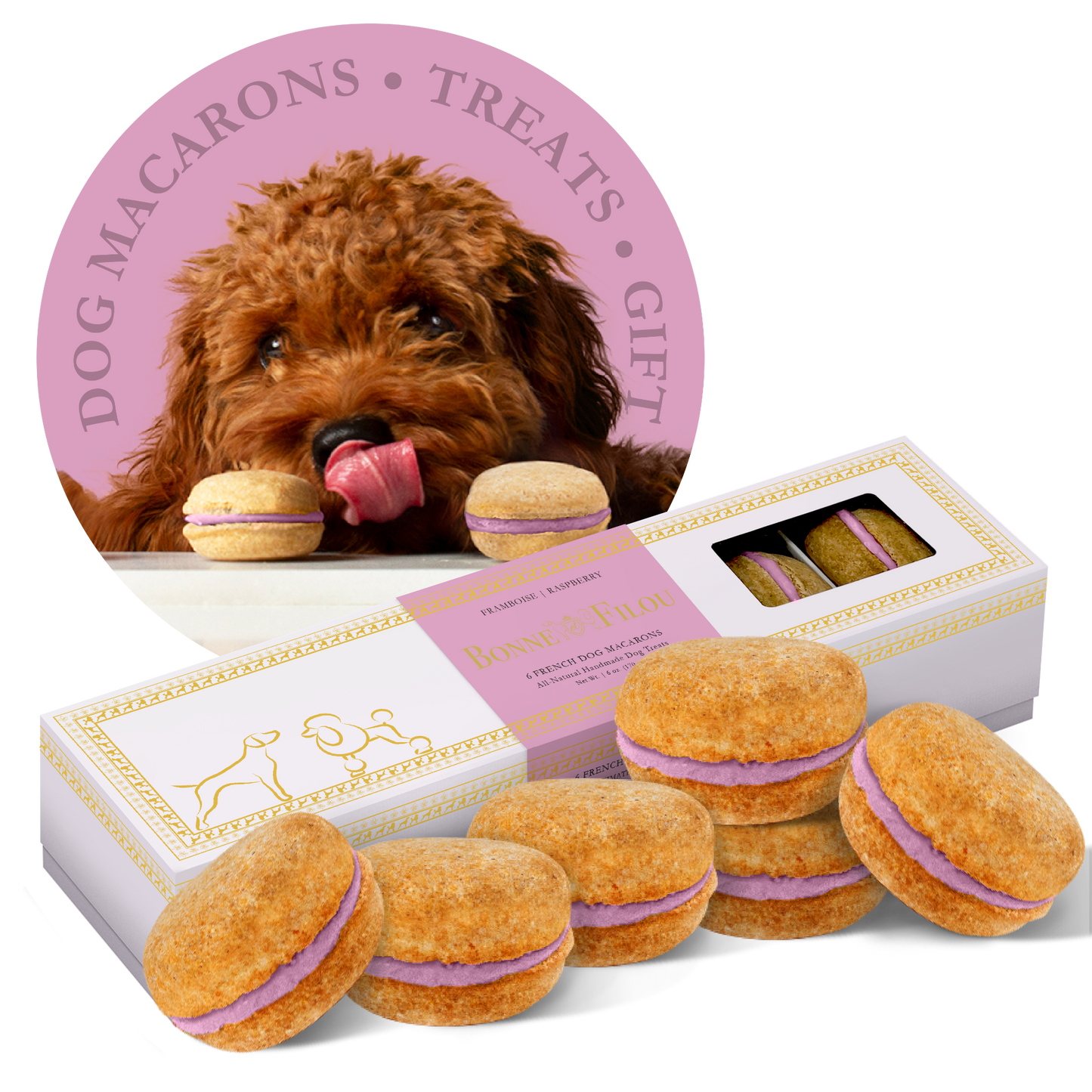 Macarons para perros Bonne et Filou (cuenta de 6)