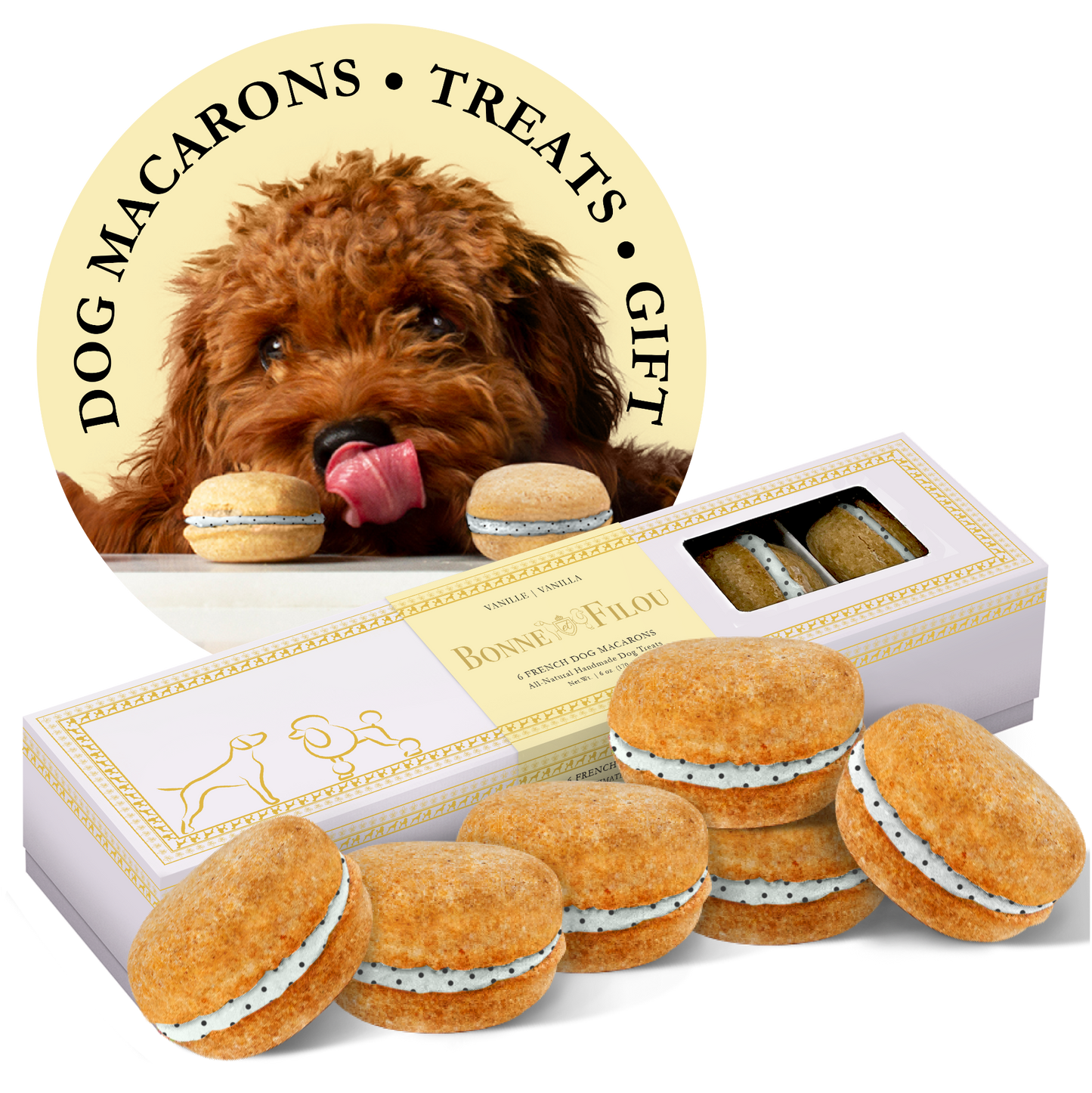 Macarons para perros Bonne et Filou (cuenta de 6)