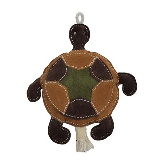 Tortuga de patchwork de cuero vegano - Juguete masticable para perros