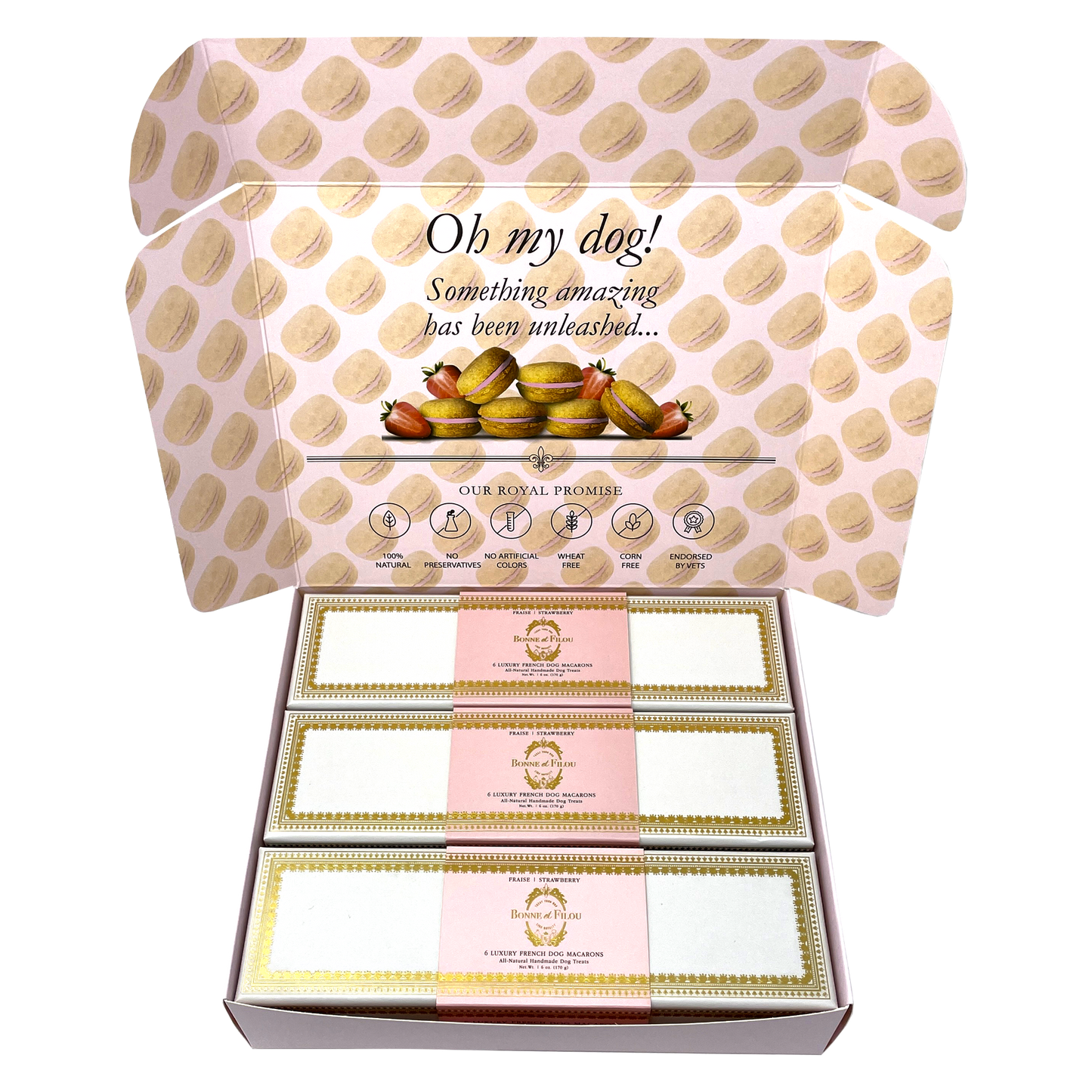 Bonne et Filou Dog Macaron Combo Gift Box (18 French Dog Macarons)