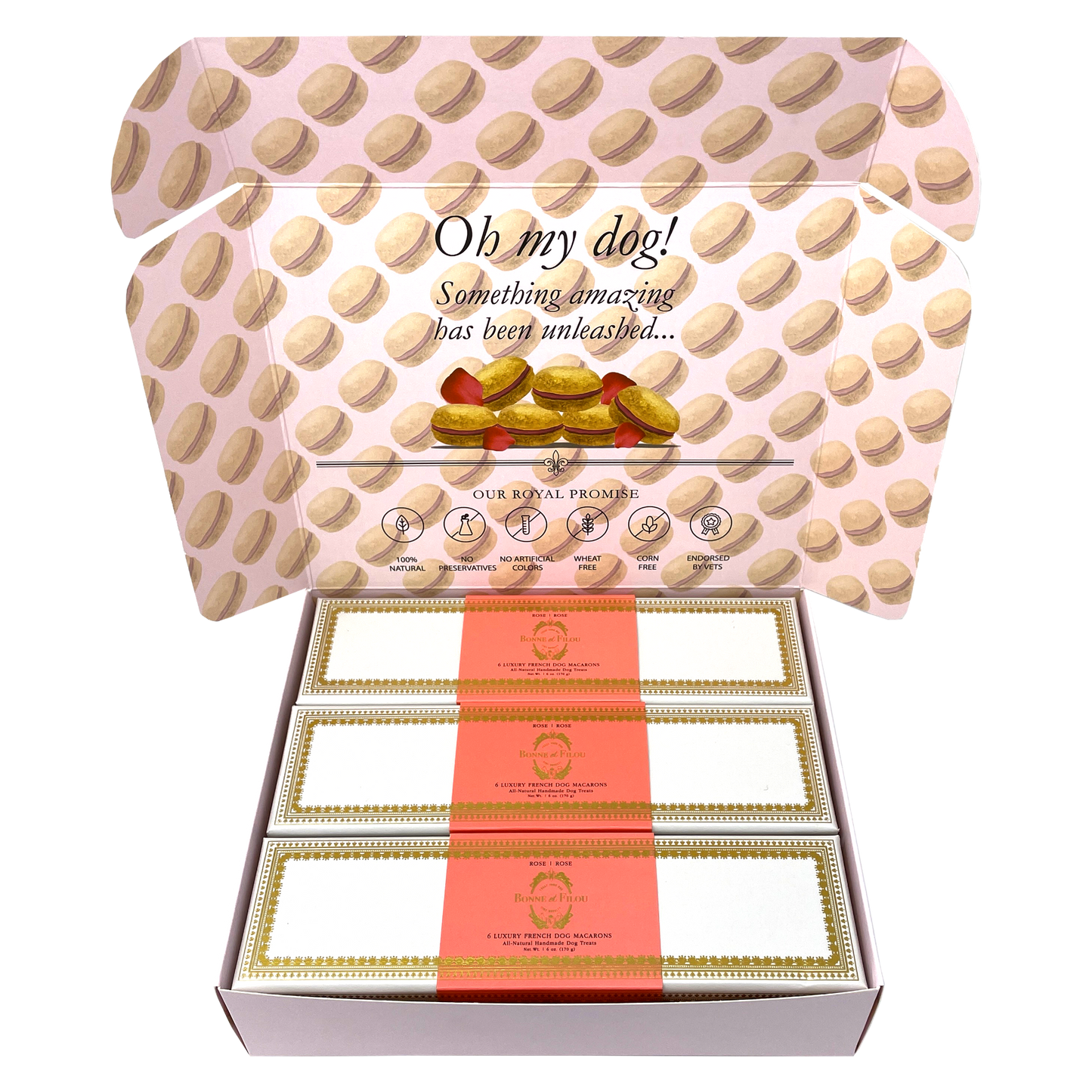 Bonne et Filou Dog Macaron Combo Gift Box (18 French Dog Macarons)