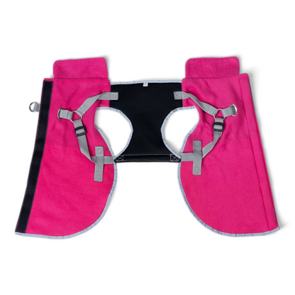 Chaqueta Polar Térmica para Perros 2 en 1 con Arnés Integrado - Fucsia