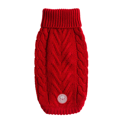 Wrap Your Pup in Luxury with the GF PET Chalet Sweater in Rich Red