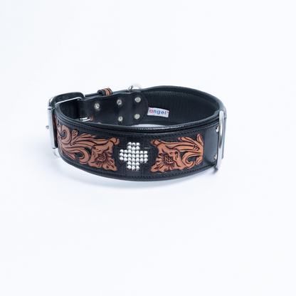 El Dorado Dog Collar: Hand-carved Genuine Argentinean Leather