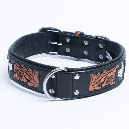 El Dorado Dog Collar: Hand-carved Genuine Argentinean Leather