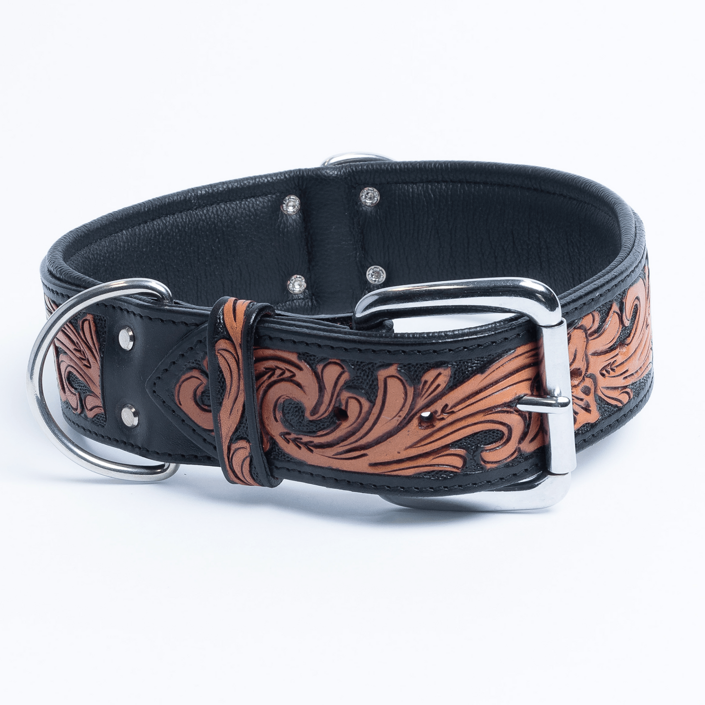 El Dorado Dog Collar: Hand-carved Genuine Argentinean Leather