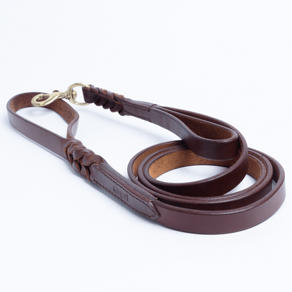 Genuine Leather Braided Dog Leash with Double Handle: Unrivaled Strength and Versatility