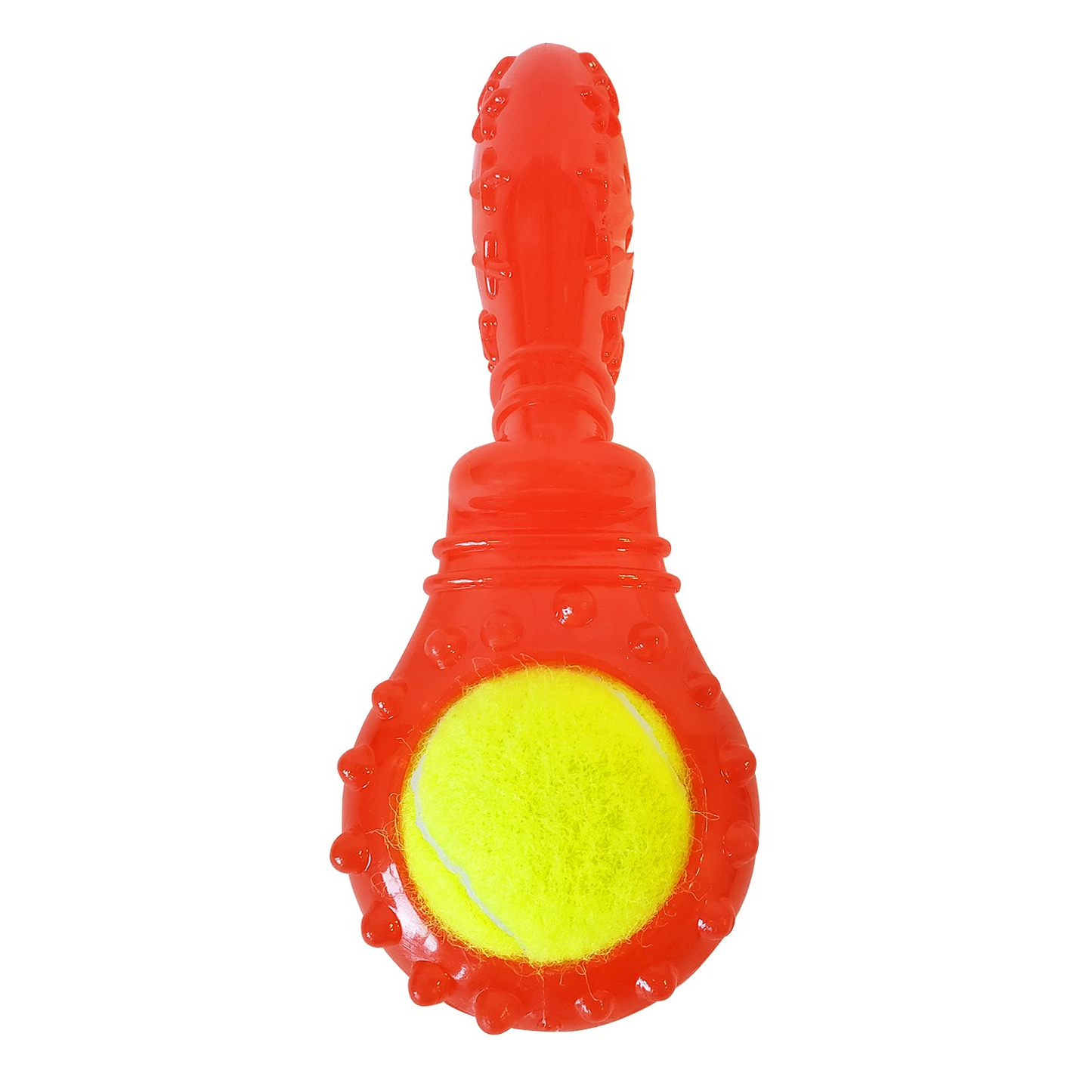 Paquete variado de juguetes para perros con pelota de tenis (Boomerang, chirriador de 3 huesos, chirriador naranja)