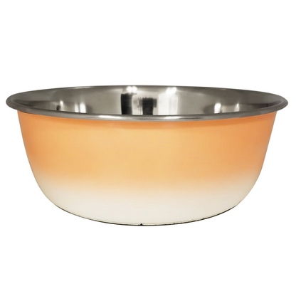 DUROBOLZ Ombre Deep Bowl with Rubber Bottom - Stainless Steel - Coral Peach