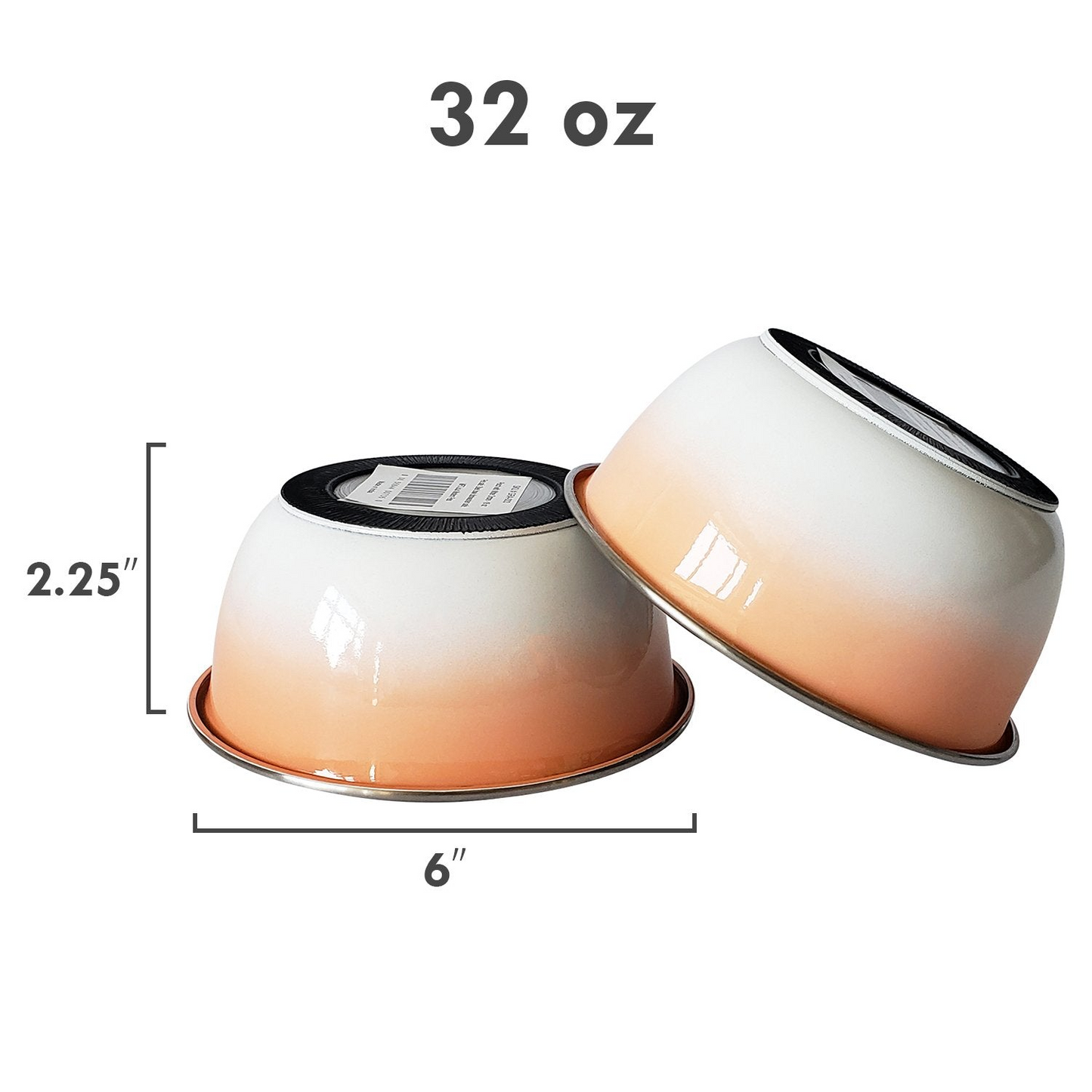 DUROBOLZ Ombre Deep Bowl with Rubber Bottom - Stainless Steel - Coral Peach