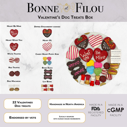 Bonne et Filou Valentine's Themed Dog Treats Box