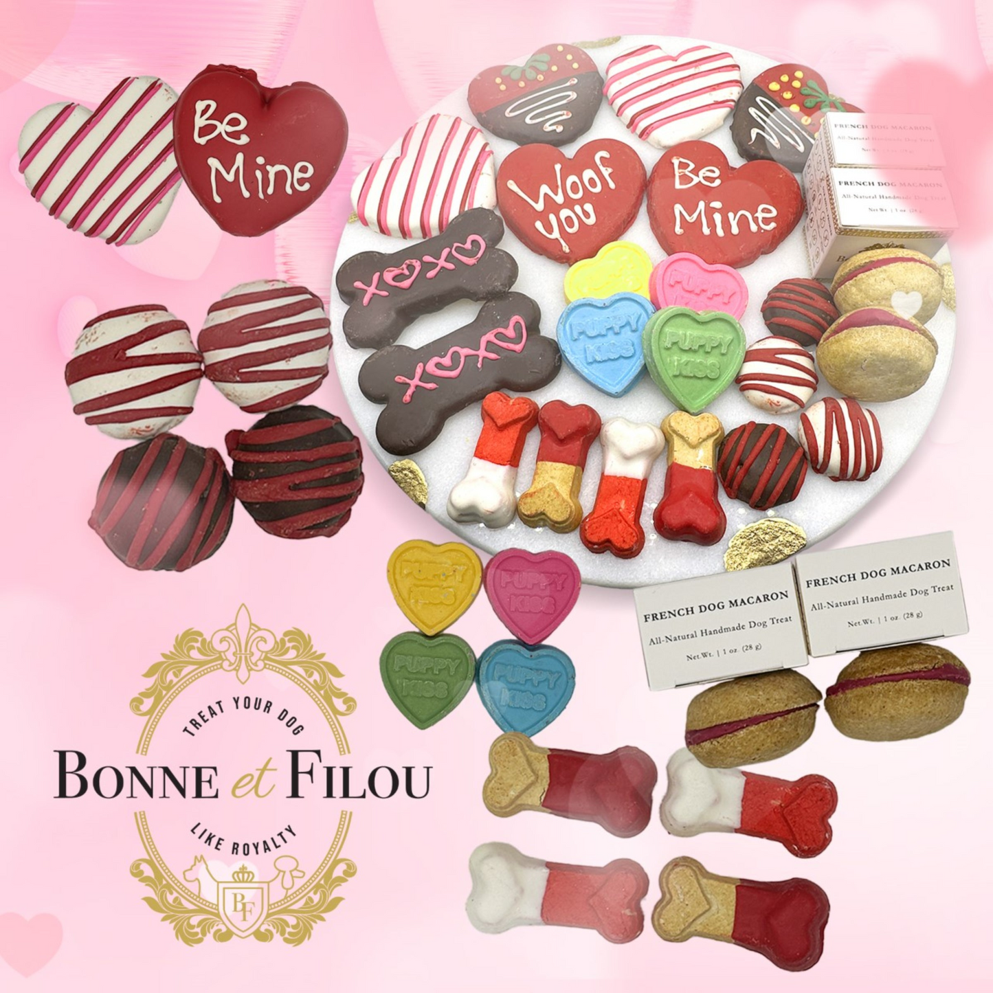 Bonne et Filou Valentine's Themed Dog Treats Box