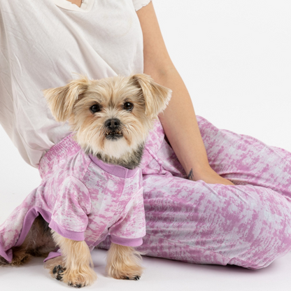 Pijama para perros - Tie Dye rosa