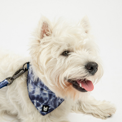 Collar Bandana Para Perros De Popelina - Tie Dye Azul