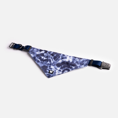 Collar Bandana Para Perros De Popelina - Tie Dye Azul