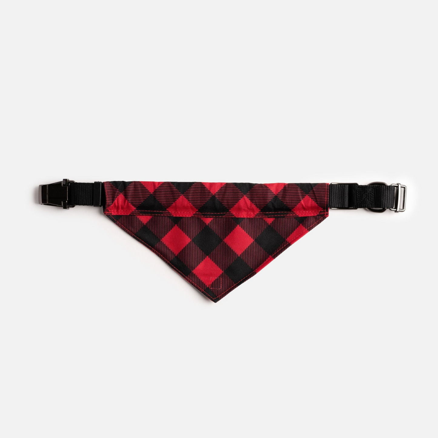 Collar para perro con bandana de popelina - Cuadros rojos