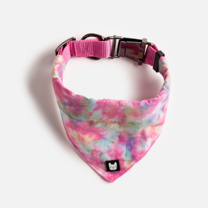 Collar Bandana Para Perros De Popelina - Tie Dye Rosa