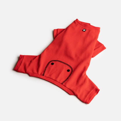 Thermal Dog Pajama - Red