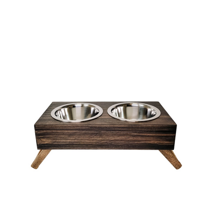 Eco-Friendly Elevated Dog Wood Feeder (Brown)