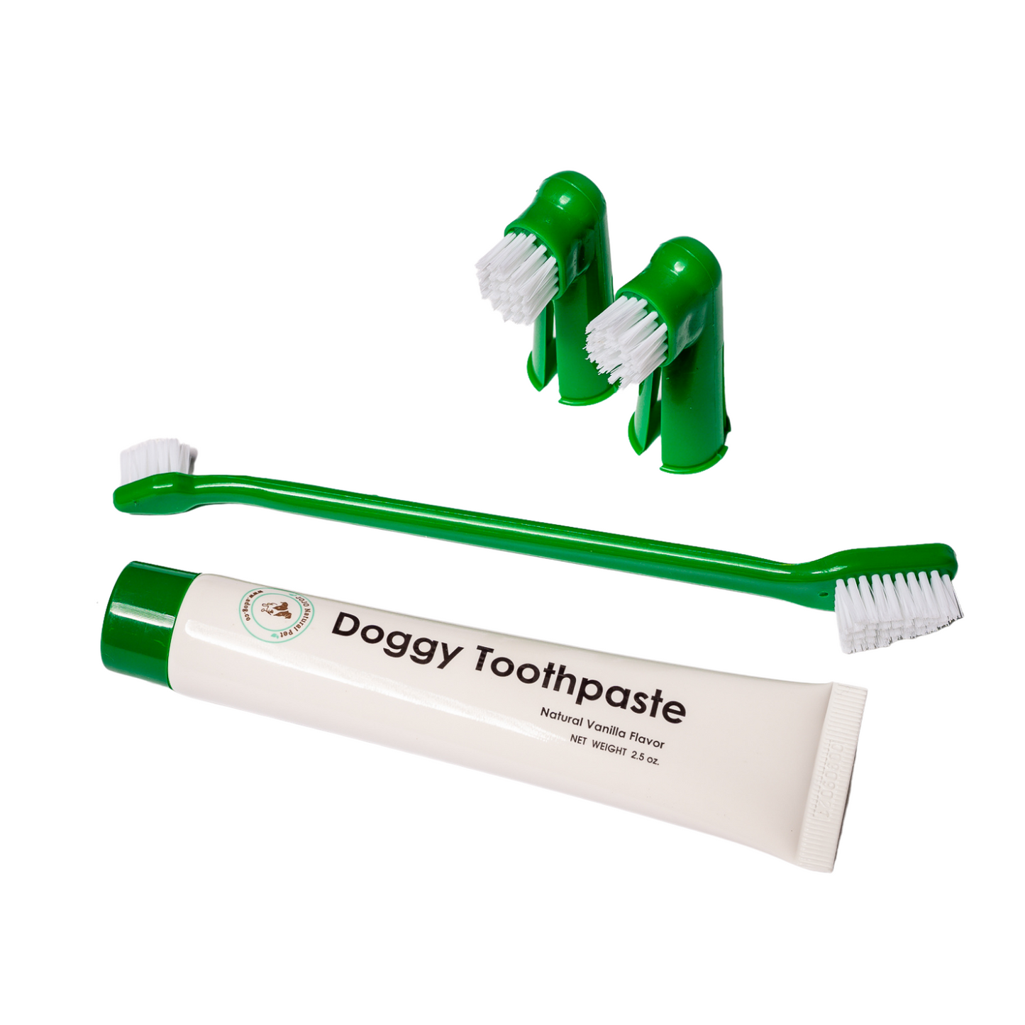 Kit dental con pasta de dientes natural para perros - 4 piezas 