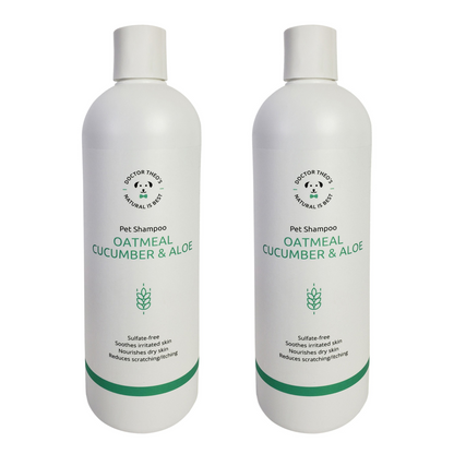 Dr. Theo's Dog Shampoo - Oatmeal, Cucumber & Aloe - 16 oz (2-Pack)