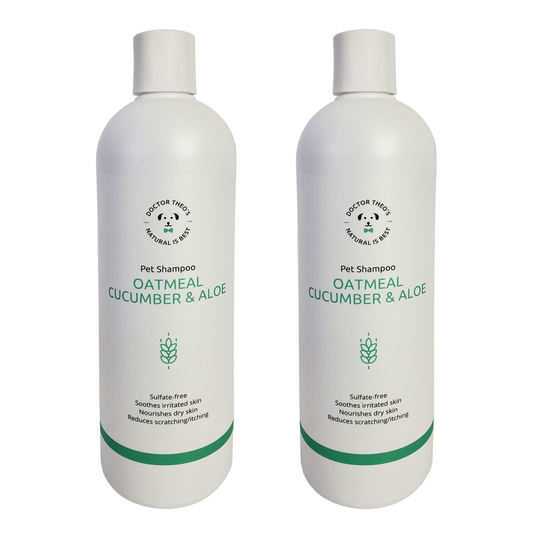 Dr. Theo's Dog Shampoo - Oatmeal, Cucumber & Aloe - 16 oz (2-Pack)