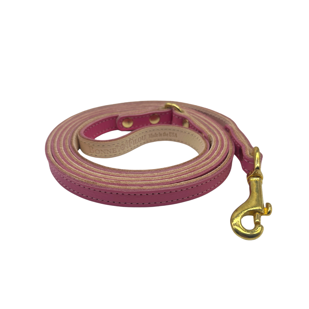 Bonne et Filou Plain Leather Dog Leashes