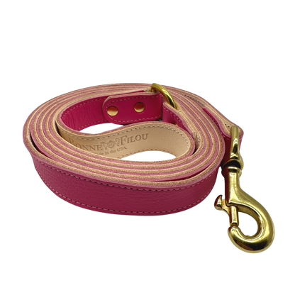 Bonne et Filou Plain Leather Dog Leashes