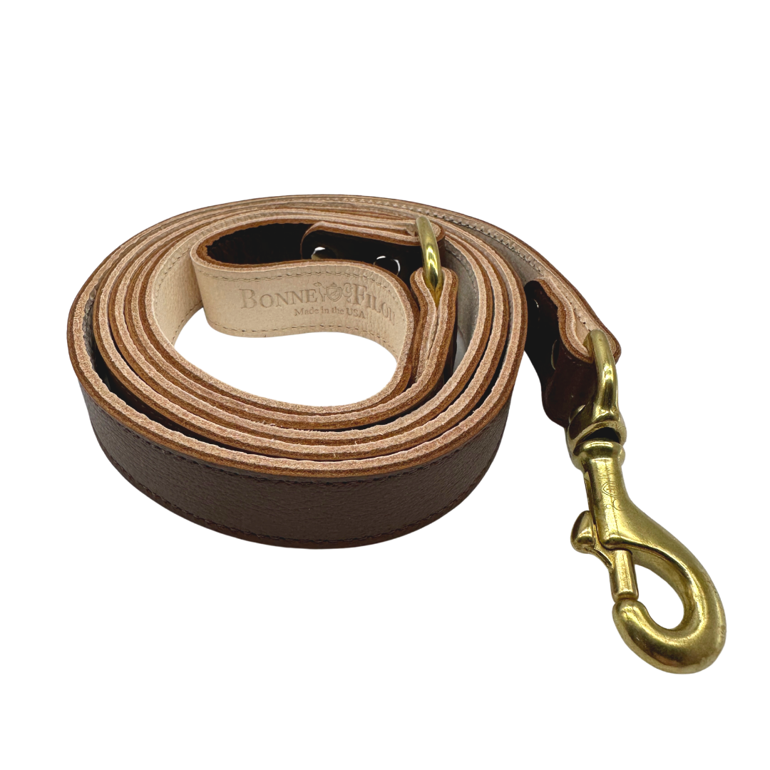 Bonne et Filou Plain Leather Dog Leashes