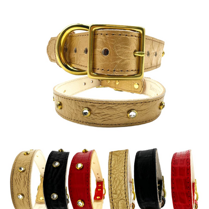 Bonne et Filou Premium Croc Leather Dog Collar