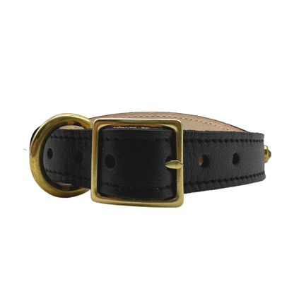 Bonne et Filou Plain Leather Dog Collar