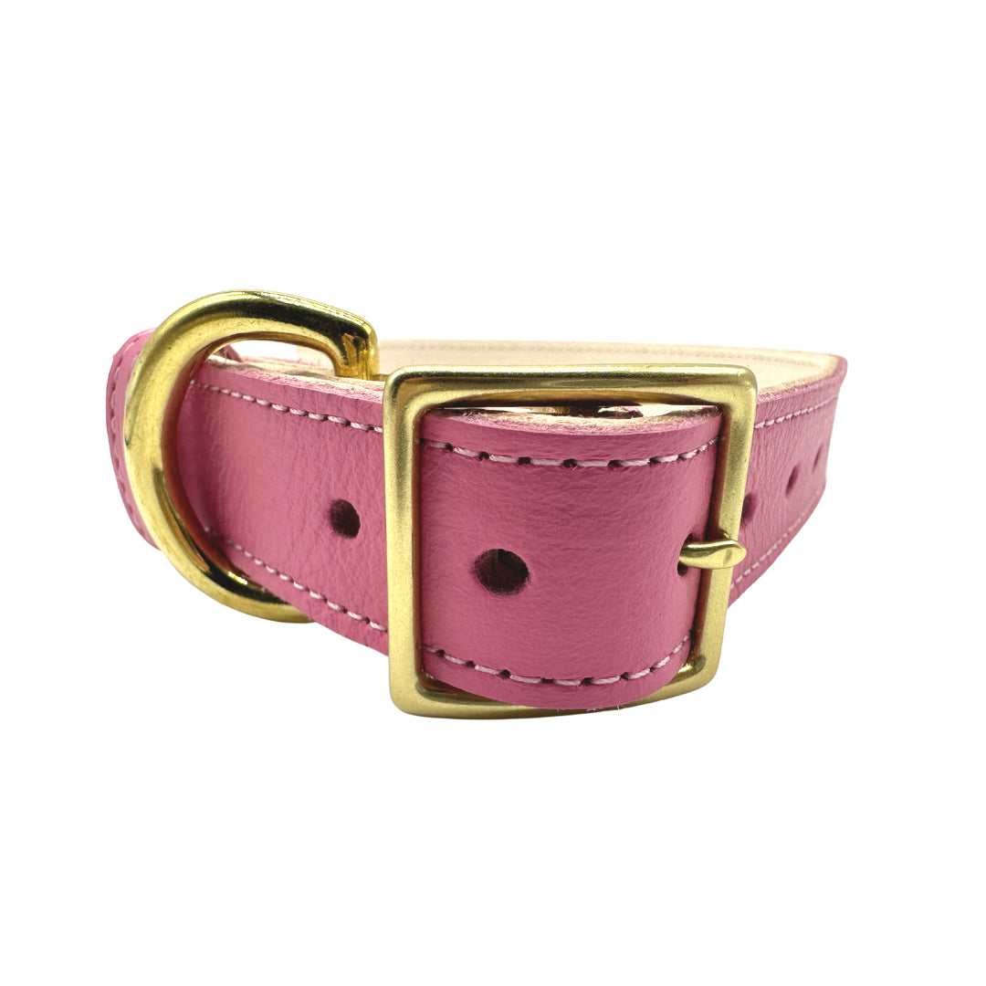 Bonne et Filou Plain Leather Dog Collar