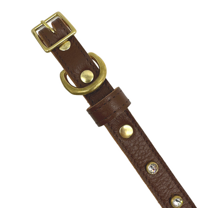 Bonne et Filou Plain Leather Dog Collar