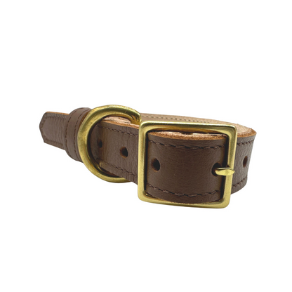 Bonne et Filou Plain Leather Dog Collar