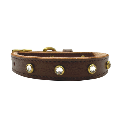 Bonne et Filou Plain Leather Dog Collar