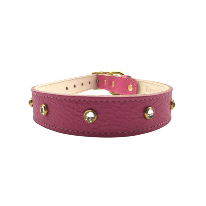 Bonne et Filou Plain Leather Dog Collar