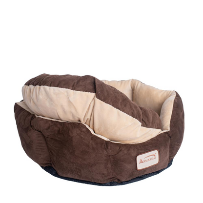 Cama para mascotas Armarkat beige y moca para perros extra pequeños - Modelo C01HKF/MH con cojín de relleno suave de poliéster