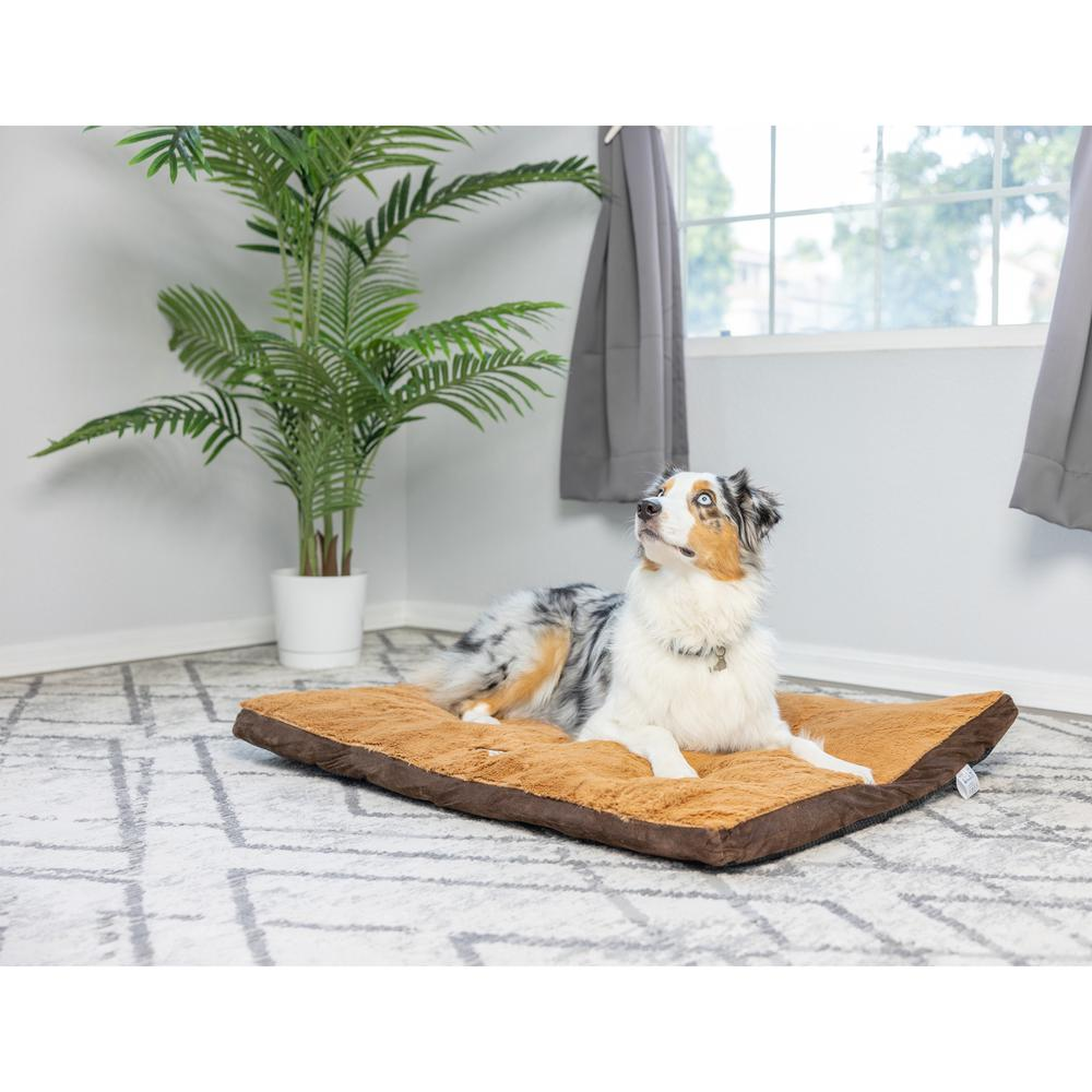 Armarkat - Alfombrilla grande para cama para mascotas, color marrón tierra y moca, modelo M05HKF/ZS-L, con cómodo cojín de relleno de poliéster para perros