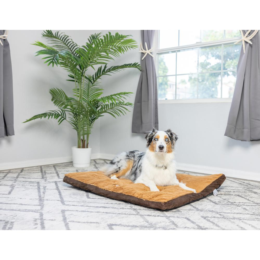 Armarkat - Alfombrilla grande para cama para mascotas, color marrón tierra y moca, modelo M05HKF/ZS-L, con cómodo cojín de relleno de poliéster para perros