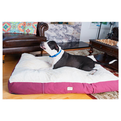 Armarkat Extra Large Dog Bed Mat with Poly Fill Cushion - Comfort for Your Canine Companion in Burgundy & Ivory