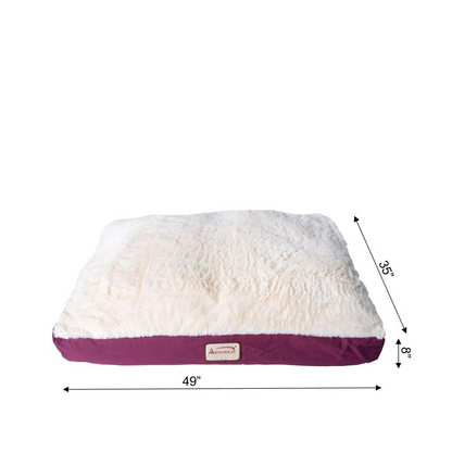 Armarkat Extra Large Dog Bed Mat with Poly Fill Cushion - Comfort for Your Canine Companion in Burgundy & Ivory