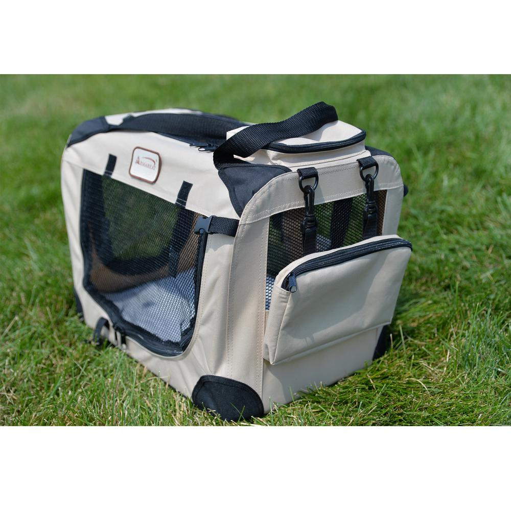 Armarkat Pet Carrier in Beige, with Multiple Pockets