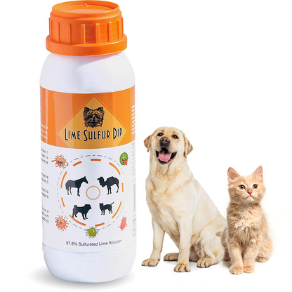 Healthy Paw Life: Dip de azufre y lima - Cuidado de mascotas para la piel seca y con picazón - Fórmula extrafuerte - Solución segura para perros, gatos, cachorros, gatitos y caballos