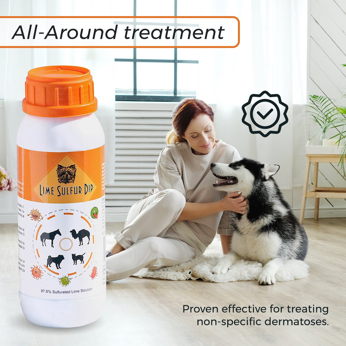 Healthy Paw Life: Dip de azufre y lima - Cuidado de mascotas para la piel seca y con picazón - Fórmula extrafuerte - Solución segura para perros, gatos, cachorros, gatitos y caballos